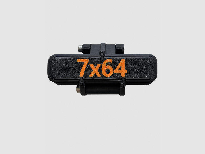 Munitionsbox 7x64, Schwarz/Orange für 5 Stück