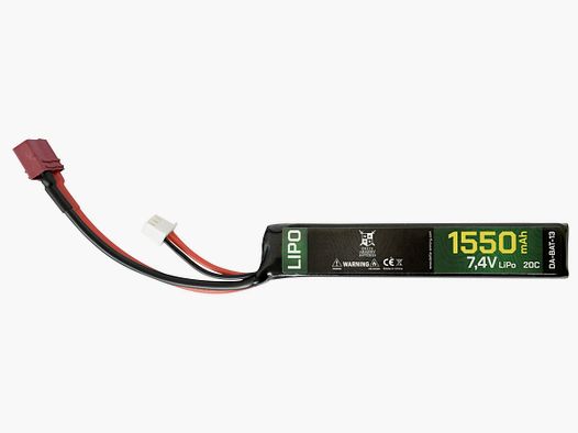 LiPo 7.4V / 1550mAh 20C T-Plug (Stock Type) | Delta Armory