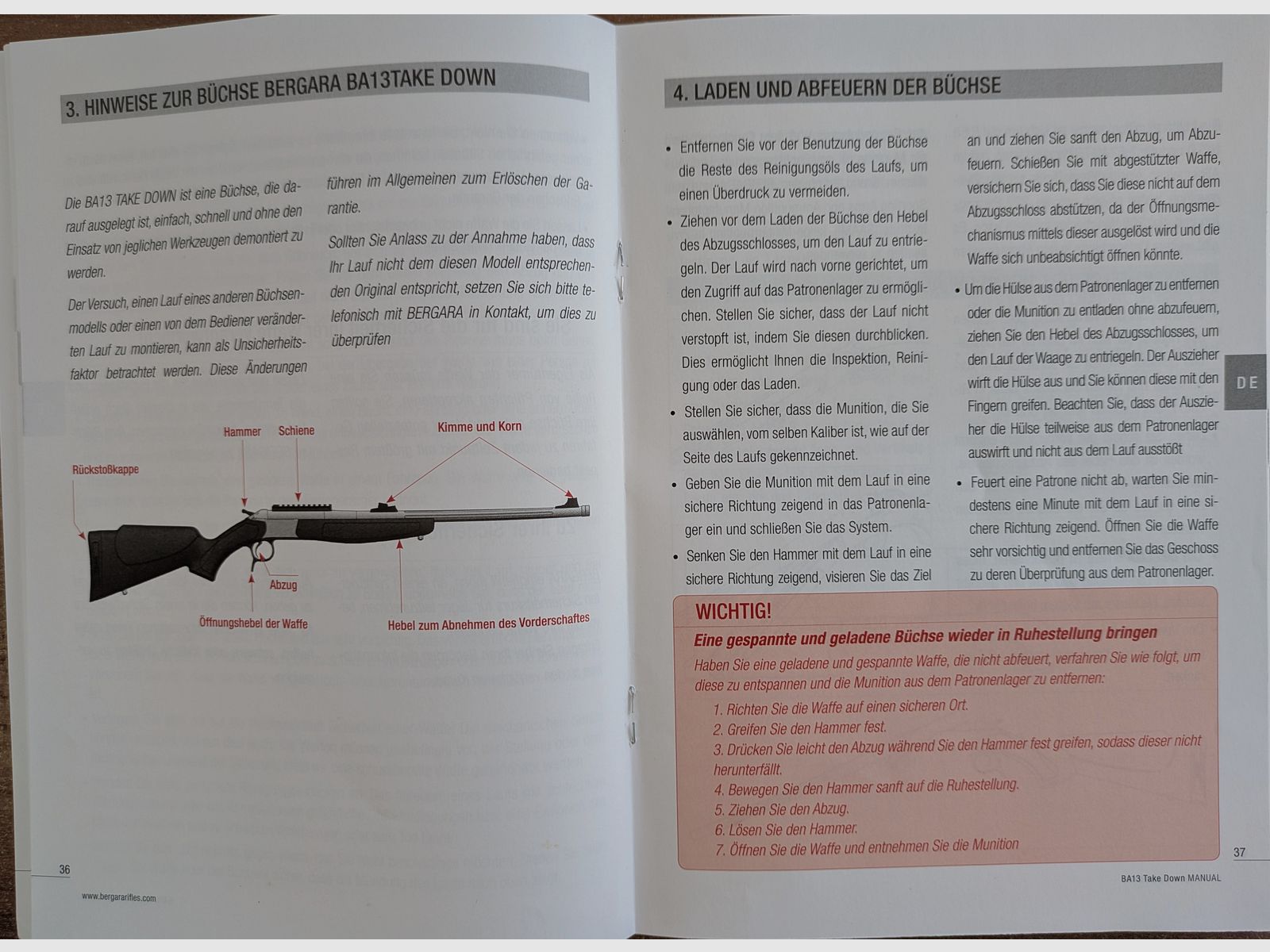 Bergara rifle de cerrojo BA13 cal. 8x57 IRS !!NUEVO!!