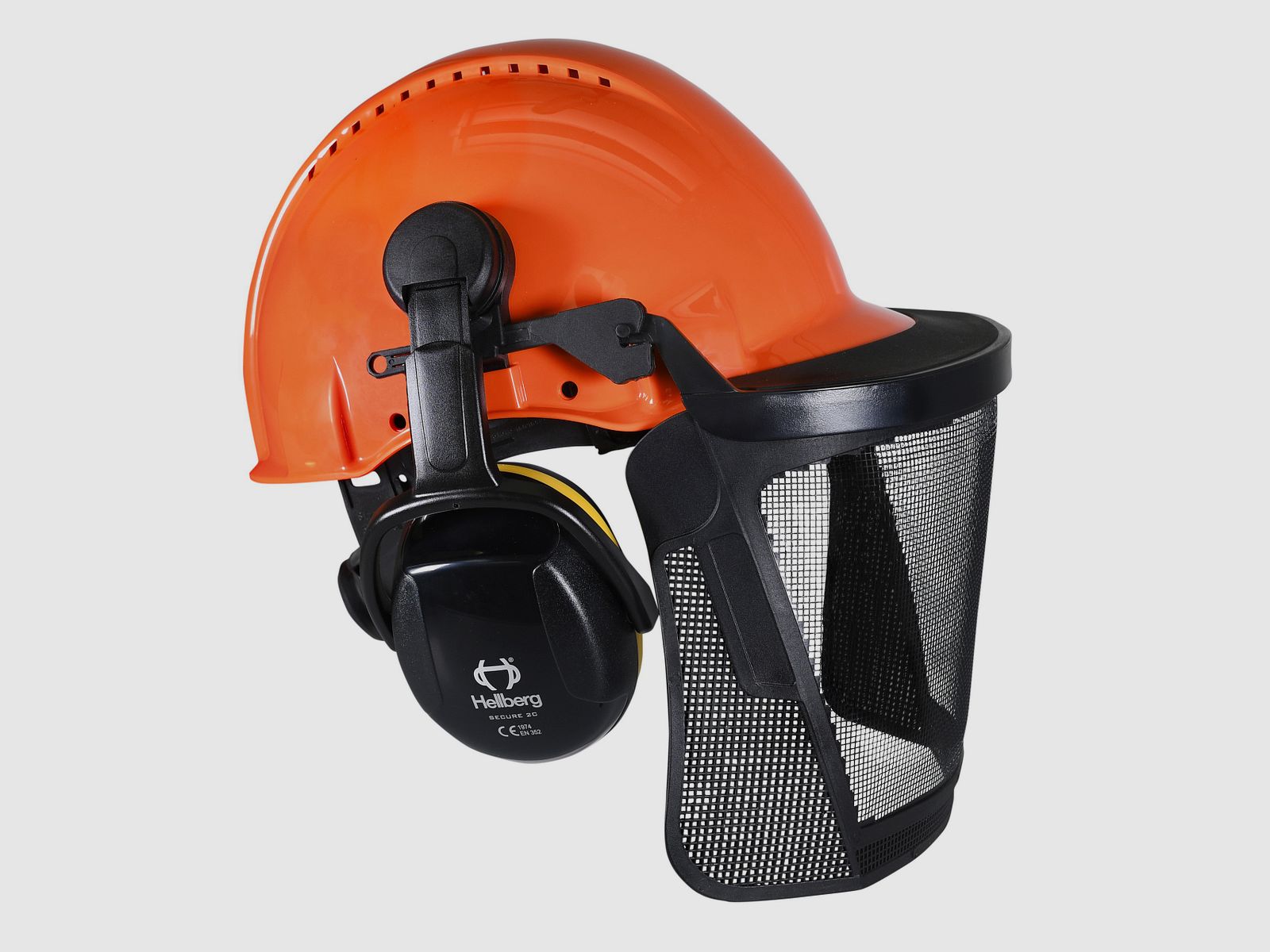 Combinación de protección para la cabeza G3000M con visera de red de acero y protección auditiva Secure 2
