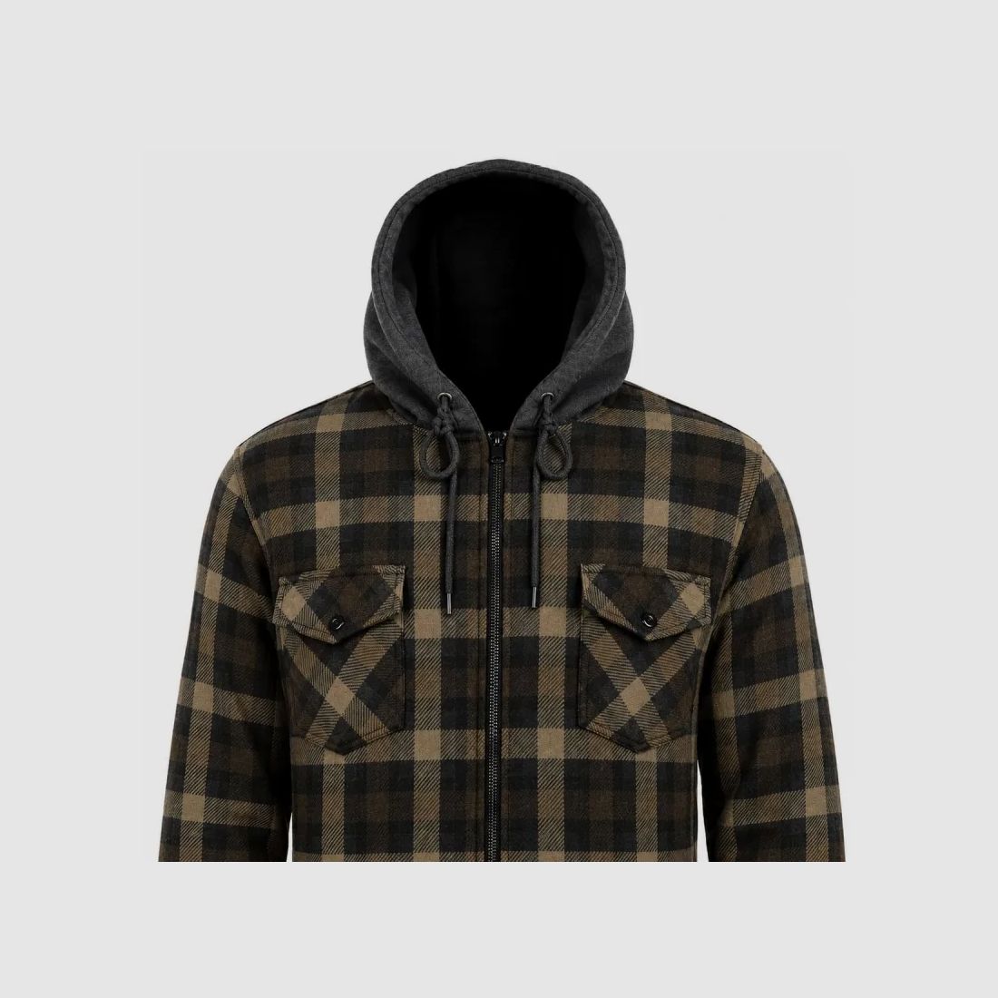 Camisa Treeland marrón con capucha forrada de sherpa, imagen 3 de 11