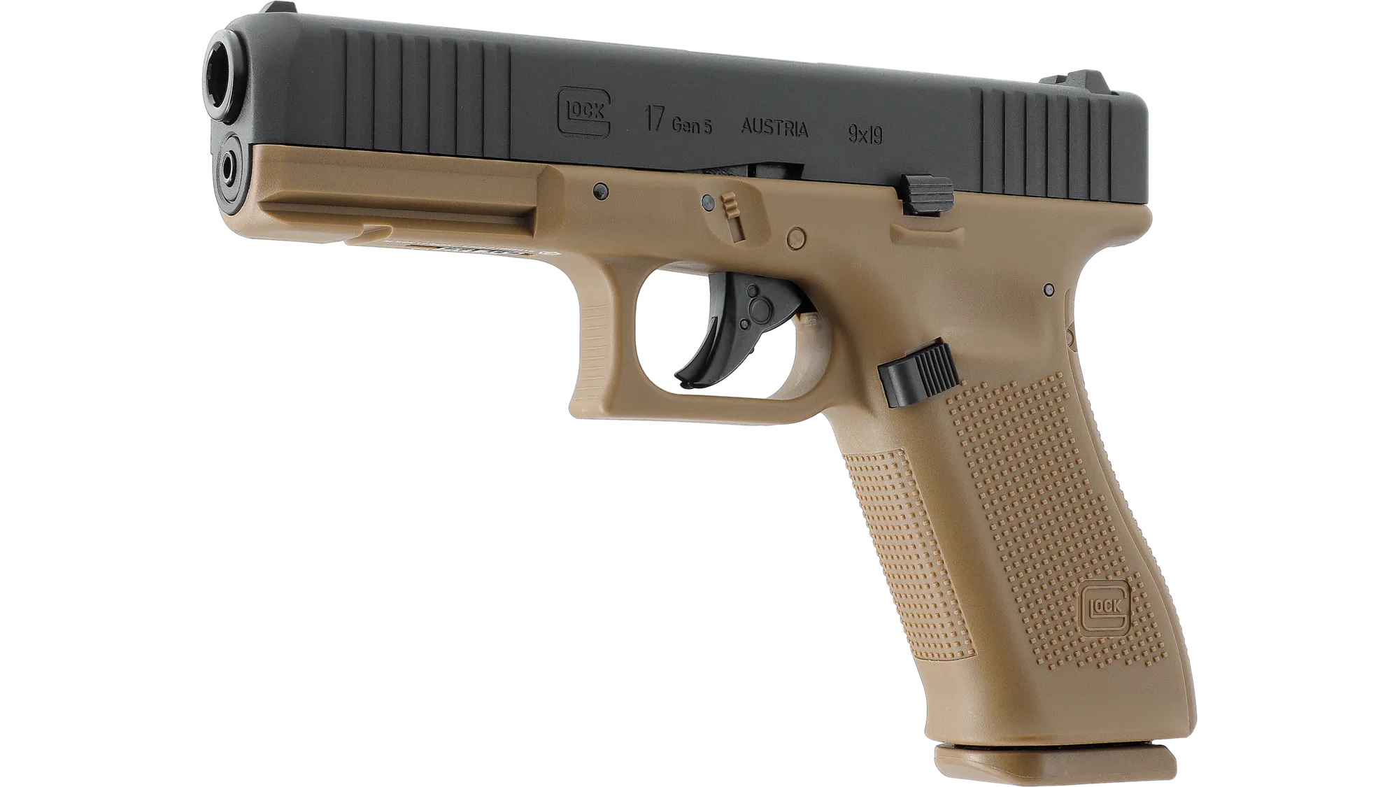 Pistole GLOCK 17 GEN. 5 CO2 / Stahlkugeln 4,5mm / < 3,0 J / Schwarz-Coyote - UMAREX, Bild 4 von 7