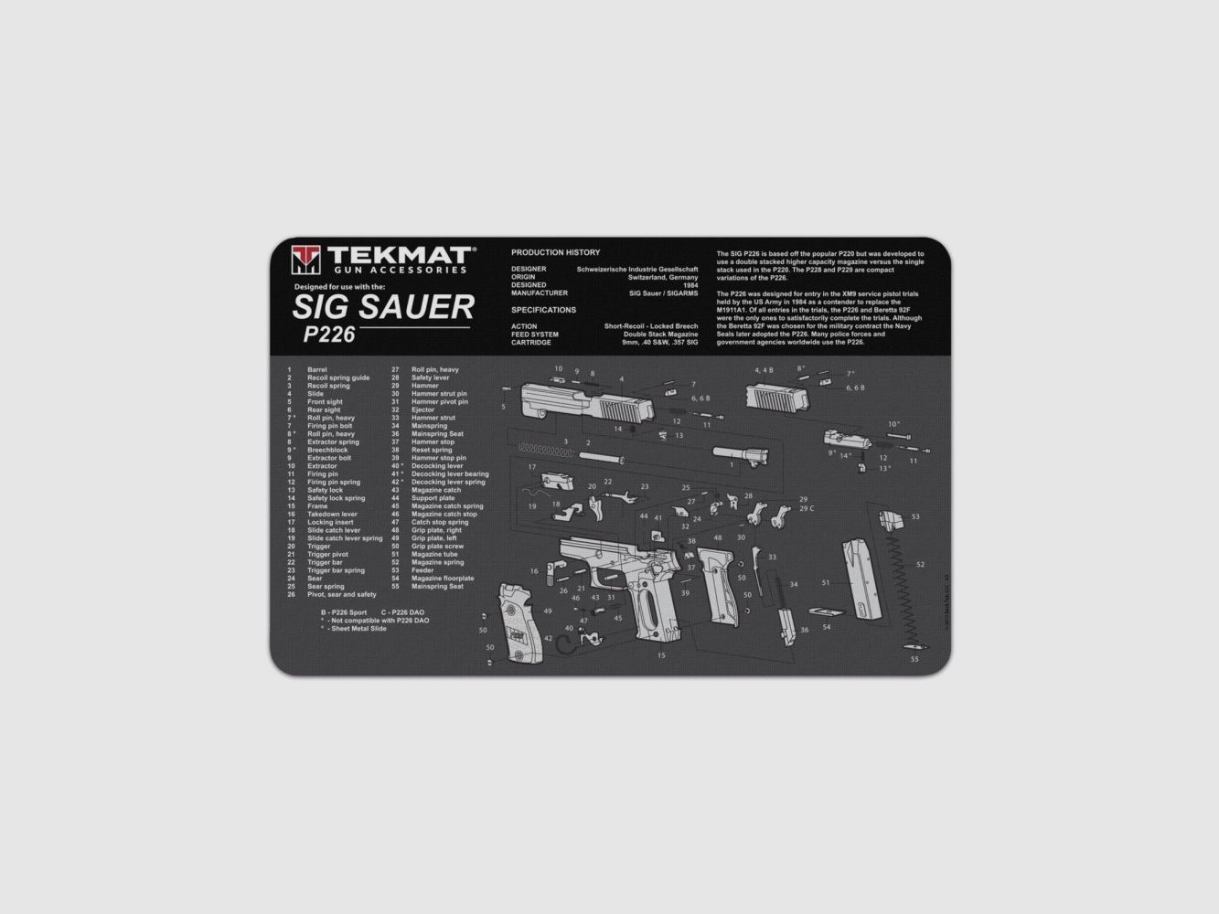 P226 TEKMAT REINIGUNGSMATTE FÜR WAFFEN 17’’, Bild 3 von 5