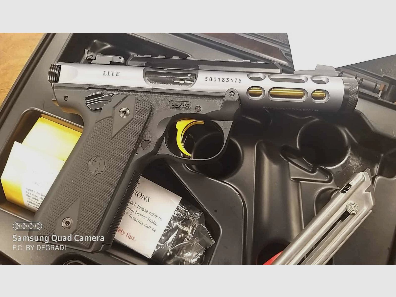 RUGER MARK IV 22/45 LITE GRAU ANODISIERT GOLDENEN ABZUG 22LR, Bild 3 von 4