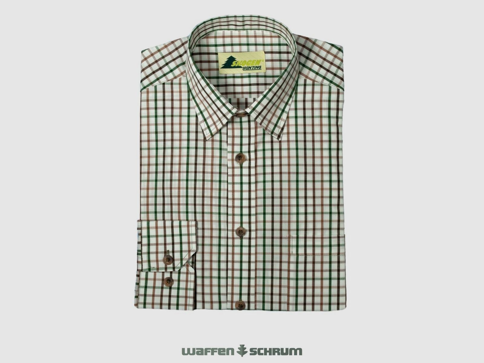 Skjorta Hemd 1/1-Mouw Kent-Kraag Bruin/Beige