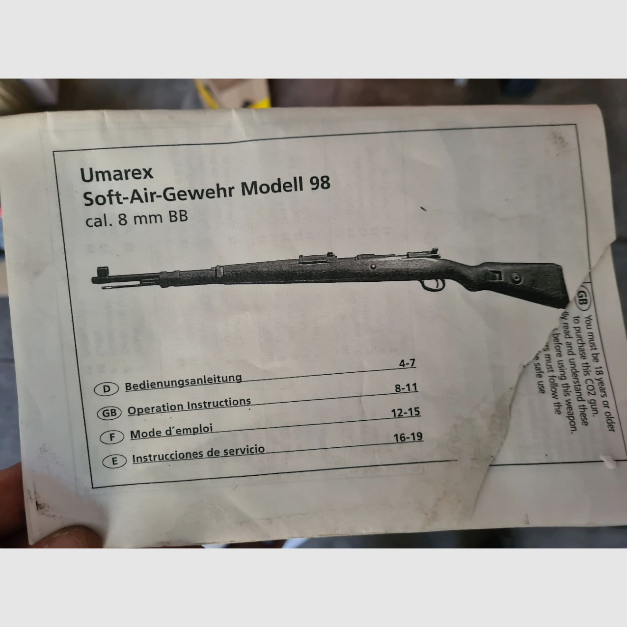 Umarex  Modell 98 Soft-Air-Gewehr Cal. 8mm BB