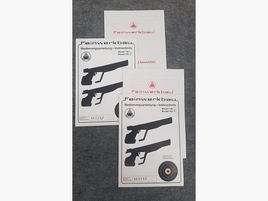 Feinwerkbau FWB Mod. 102 Beschreibung Bedienungsanleitung Luftpistole Luftgewehr KK Gewehr Co2 Pistole siehe Beschreibung. Preis ab