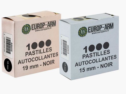 Schwarze selbstklebende Punkte Durchmesser 15 oder 19 mm - Durchmesser 19 mm