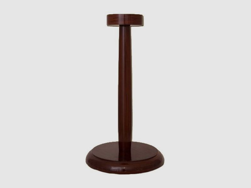 Supporto per elmo in legno rosso-marrone