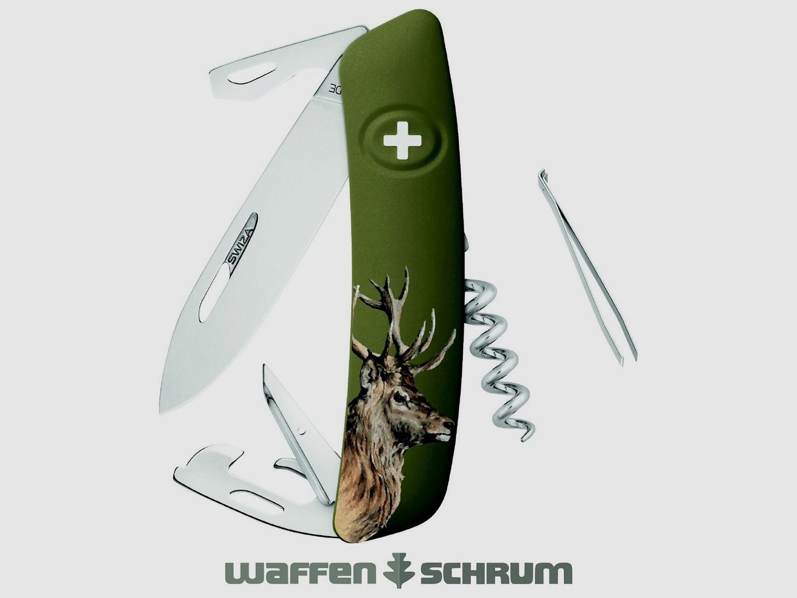 Swiza Klappmesser D05 Hirsch Klingensperre Klingenlänge: 7,5cm - Stahl 440