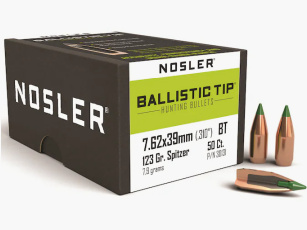 Bala Nosler 7,62x39/.310 Ballistic Tip 123GR chaqueta parcial Tipped Boat Tail 50 piezas
