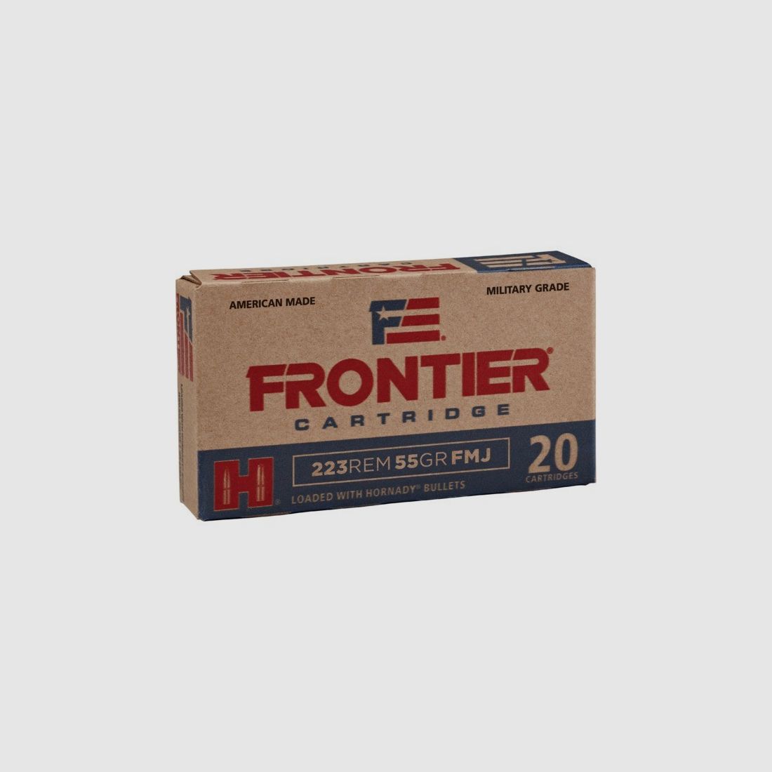 HORNADY FR100 FRONTIER AMMO .223 REM 55GR FMJ 20/500/90000