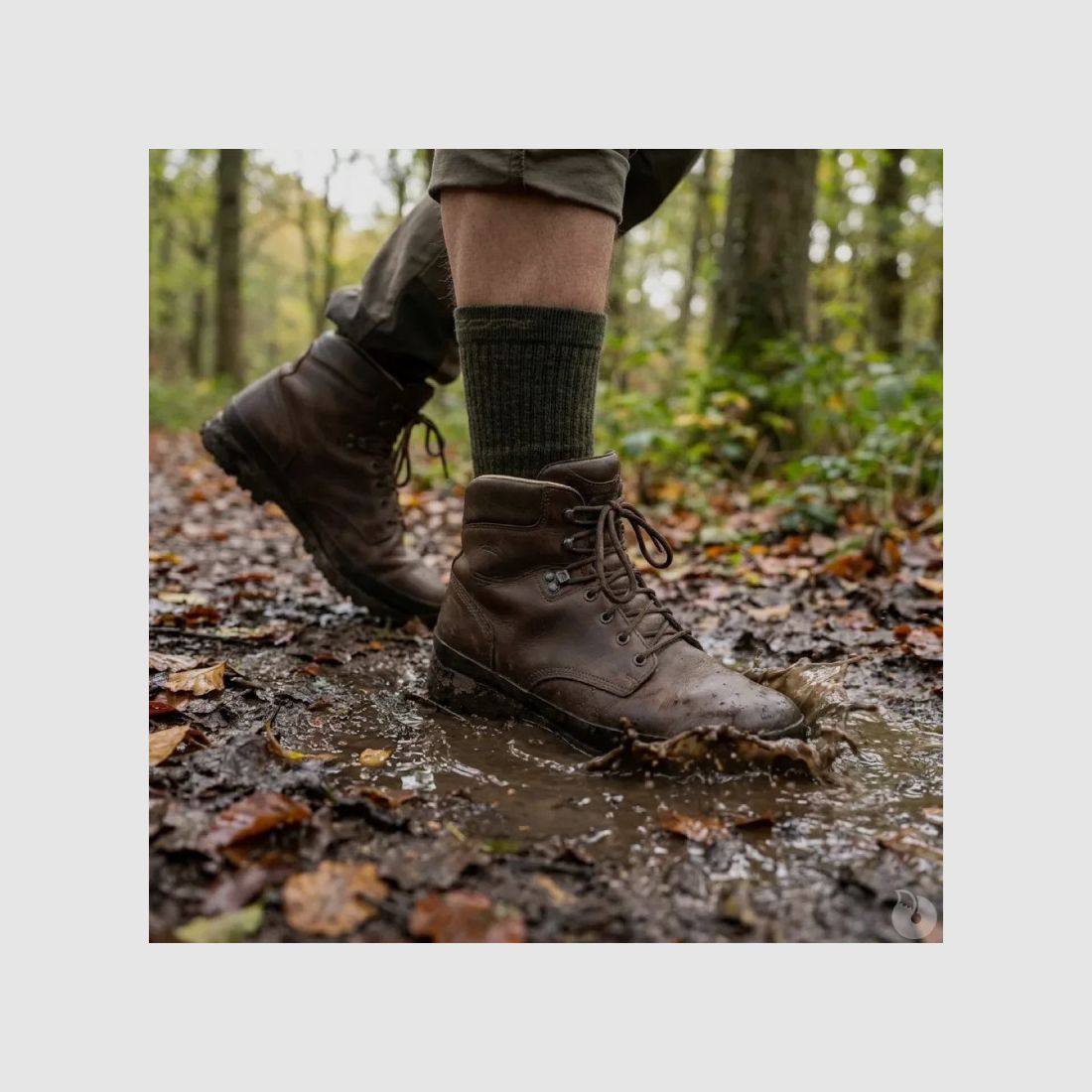 Kaki merinowol sokken 50% wol - Outdoor comfort, afbeelding 3 van 8