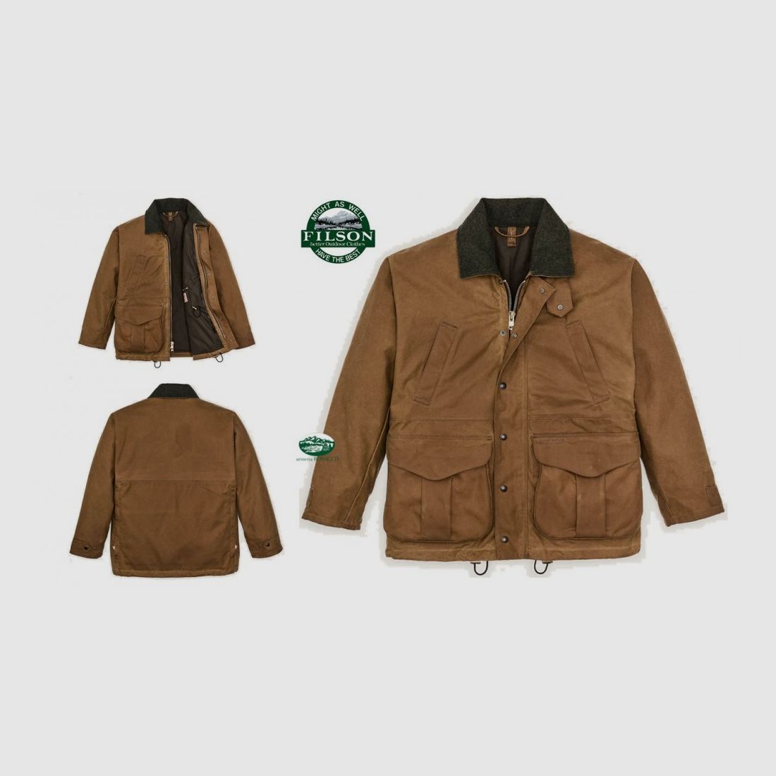 FILSON Jacke Tin Cloth Field dunkel/tan gefüttert
