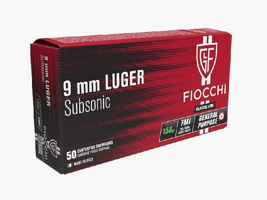 Fiocchi Kal. 9.. Pistole 9mmLuger Sub 158grs 50 Stk 10,3g