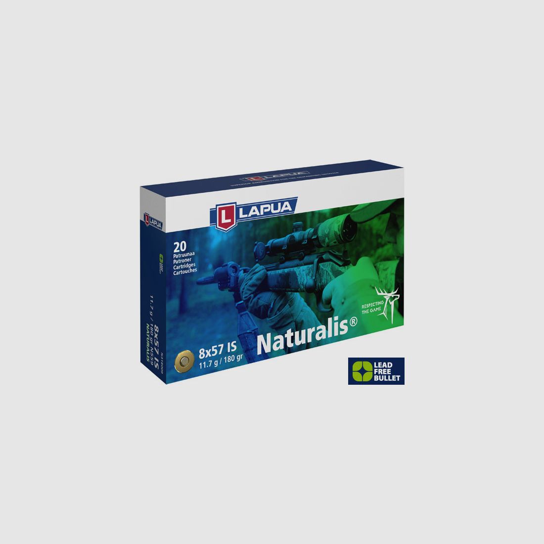 Lapua 8x57 IS 180GR Naturalis 20 Patronen