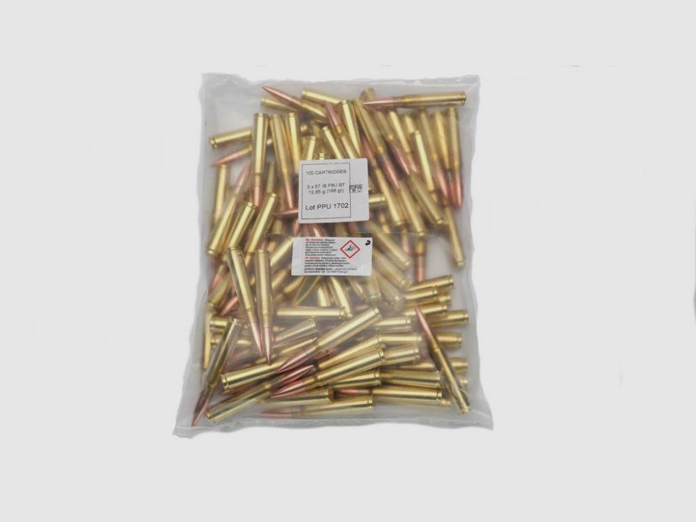 PPU Privi Partizan VM FMJ BT 198 grain 12.85 grams in 100 bulk pack IMMEDIATELY AVAILABLE - 8x57IS