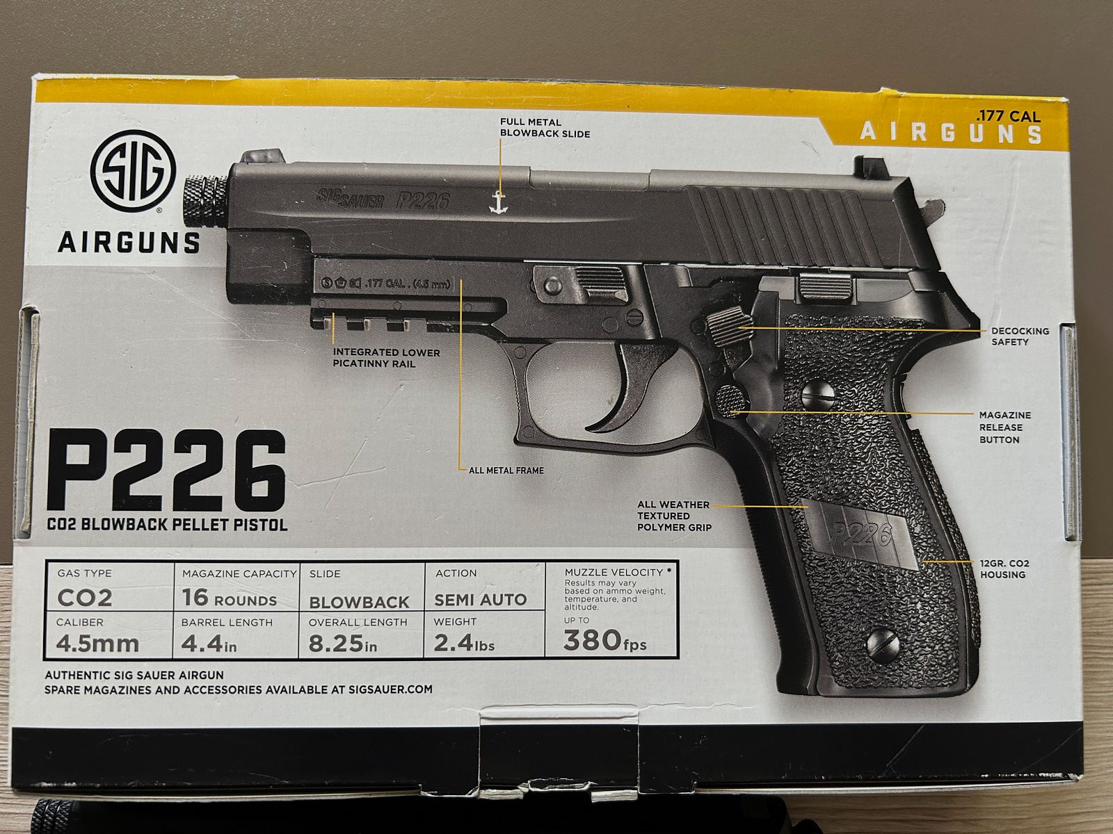 Sig Sauer P226 CO2 Pistole 4,5mm Diabolo BlowBack