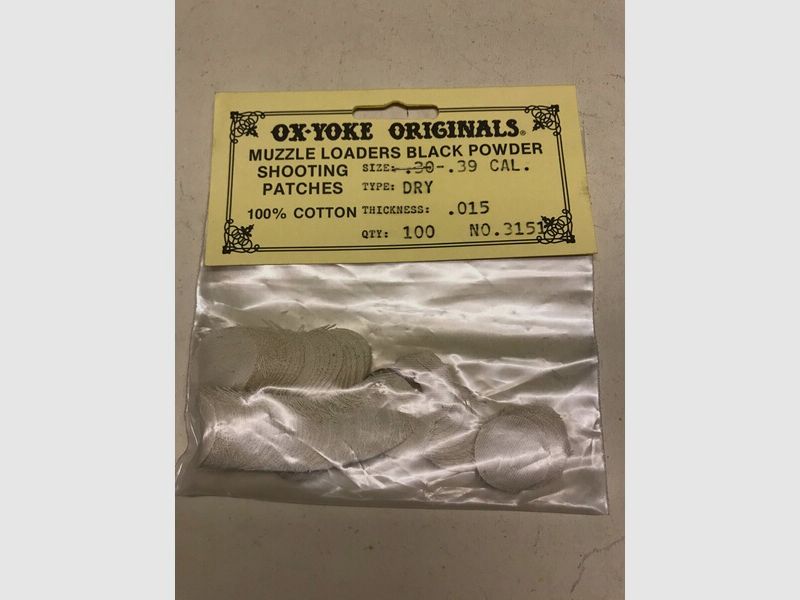 Schusspflaster Vorderlader Kal. .30-.39 Ø 22mm Stärke 0,31mm 0,015inch OxYoke