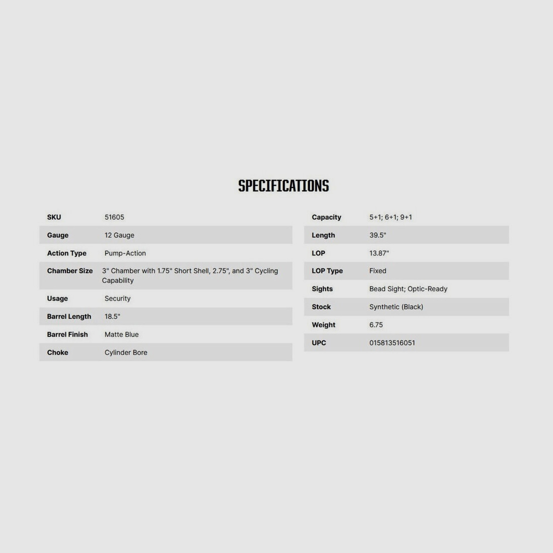 Mossberg 590S Optic-Ready 18,5" (5 inch) Zwart 12/76