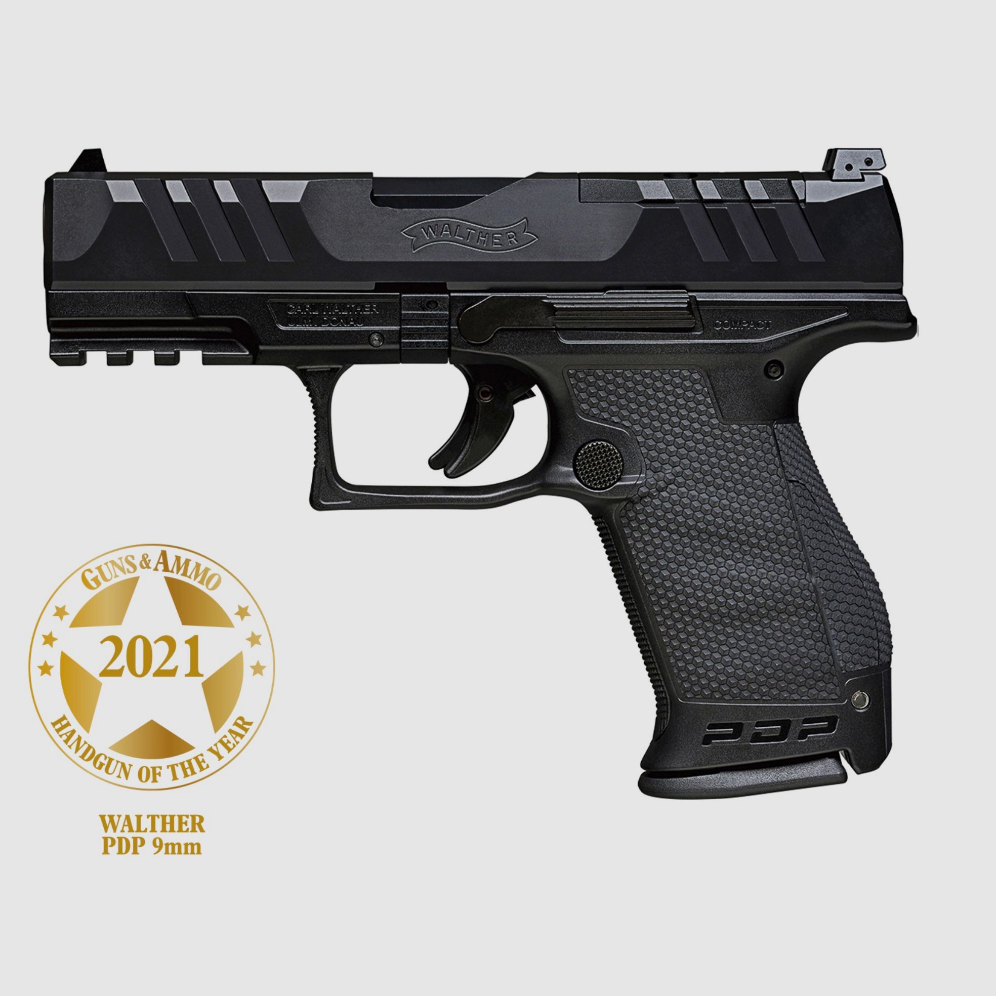 WALTHER PDP Compact 9 mm Luger Pistol Black 4" 15 Round Magazine