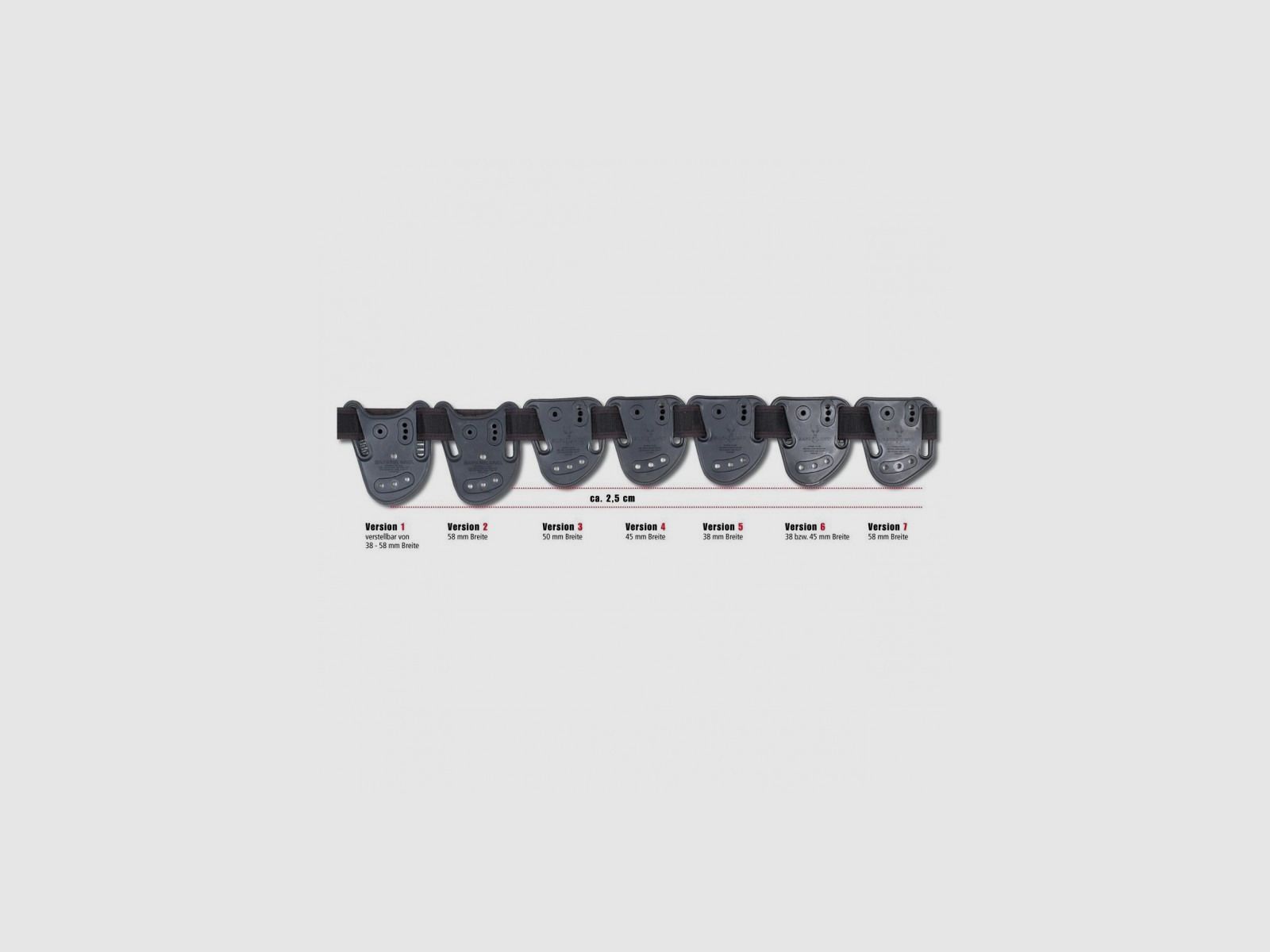 SAFARILAND Gürtelschlaufe Modell 567BL Schwarz Version 3 hoch sitzend = 50 mm Breite