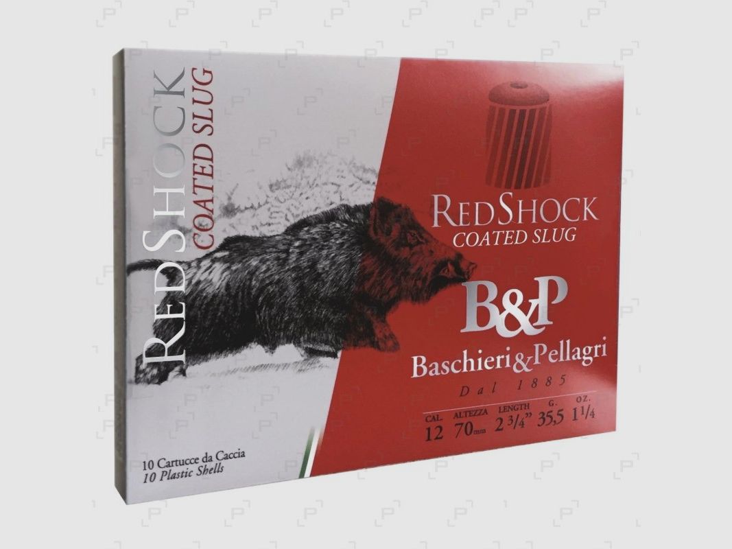Patronen für die Jagd BASCHIERI & PELLAGRI Kal. 12/70 - BIG GAME RED SHOCK