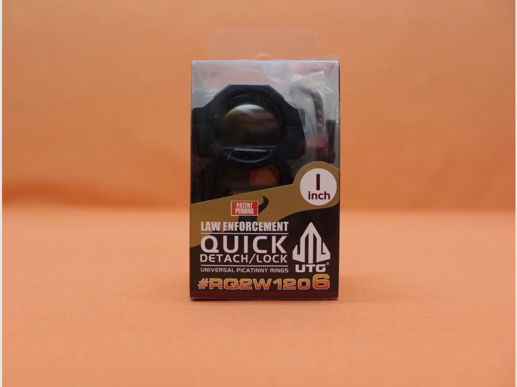 UTG - Leapers UTG QD anneaux de montage 1" Haut (RQ2W1206) Détachement rapide/Verrouillage pour profil Picatinny BH=20mm