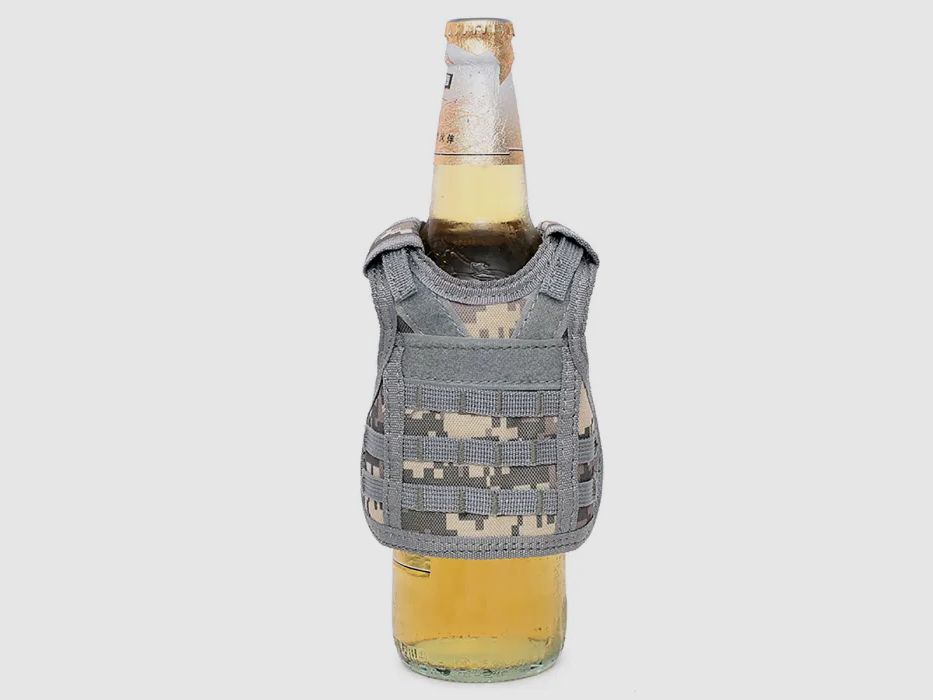 Mini protective vest for beer bottle / wine bottle / thermos bottle - Digital-ACU