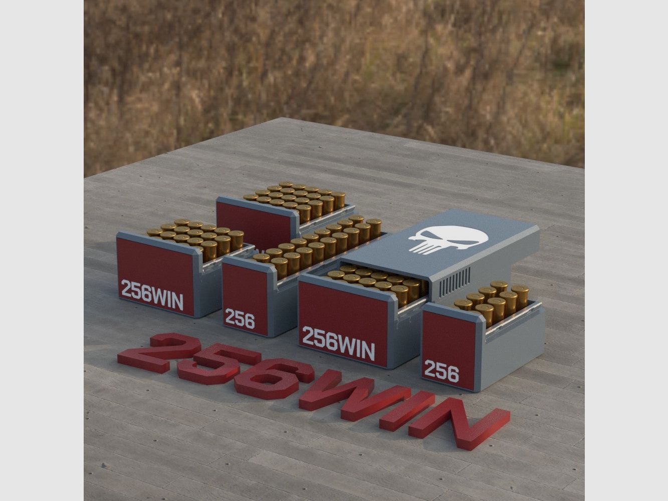 Filamelt Munitionsbox / Ammo Box .256 Win Mag – Patronenbox für 50 Schuss, Made in Germany