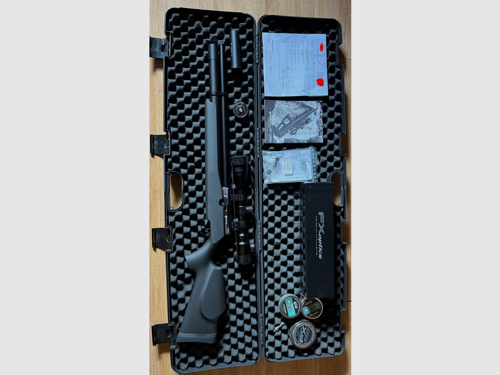 FX Airguns Dreamline 7,62 Classic Synthetik PCP Pressluft Luftgewehr incl. Zielfernrohr, Schalldämpfer, F Zeichen  und Zubehör 