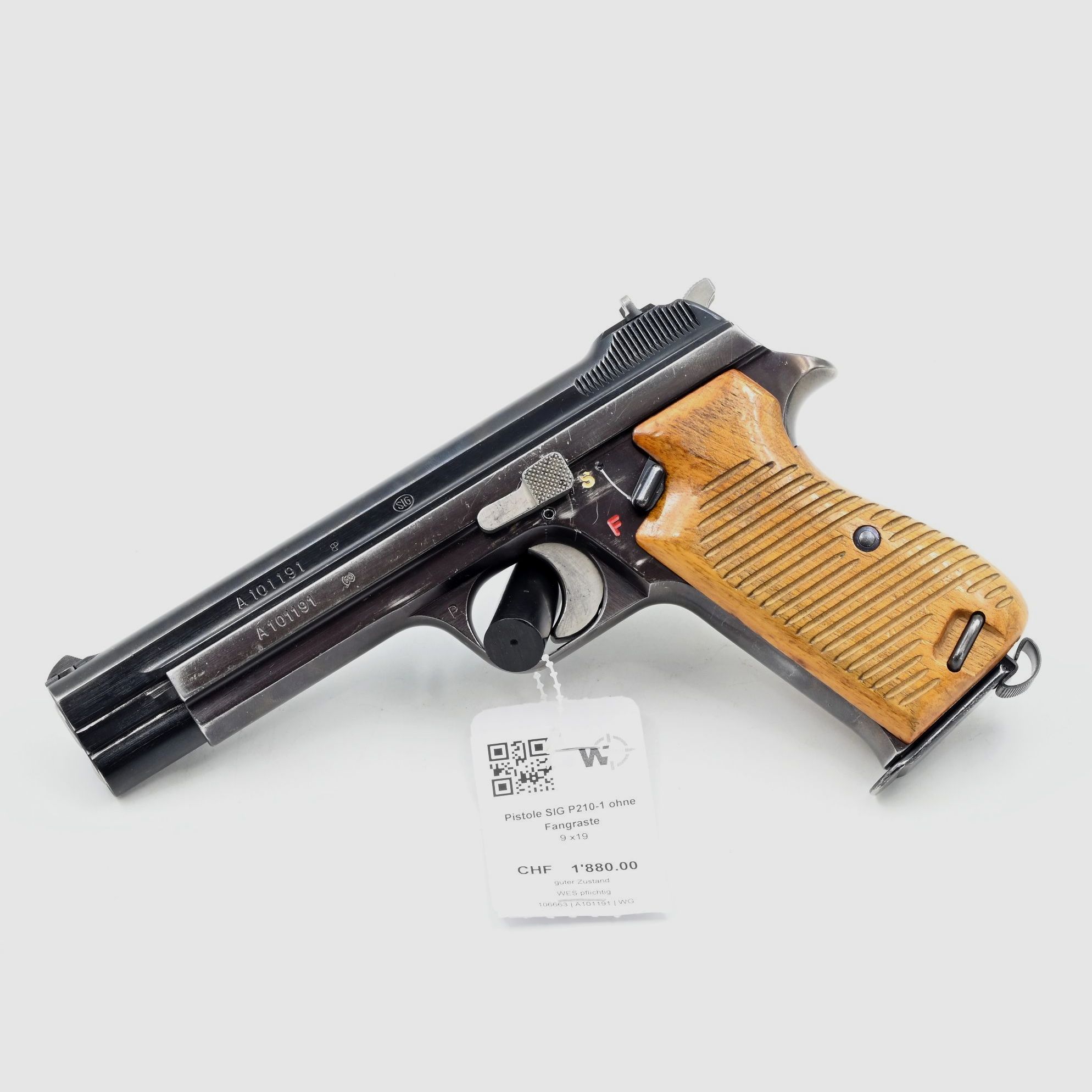 Pistole SIG P210-1, Occ., 9 x19, ohne Fangraste, Bild 1 von 2
