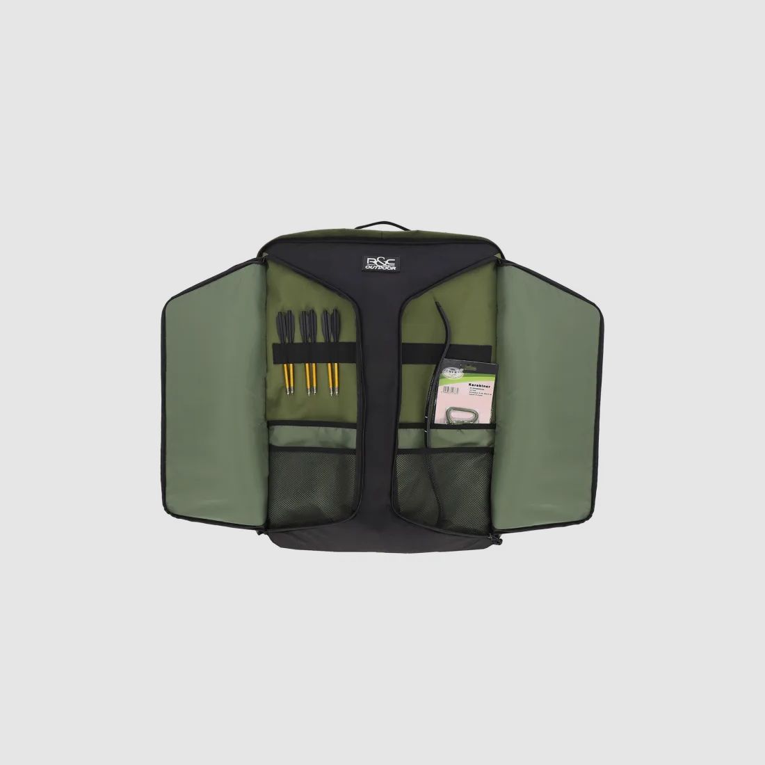 Multifunktions-Rucksack / Armbrust - Transporttasche - ca. 80 Liter - Oliv/Schwarz