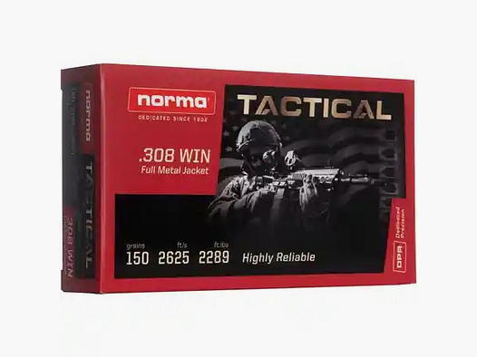 Norma .308 Win. Vollmantel Range und Training 9,5g 147grs. Büchsenmunition