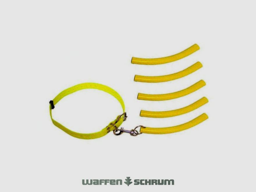 Equipo de caza Waidwerk Set Bringsel Collar y Dummy de Entrenamiento Amarillo Señal