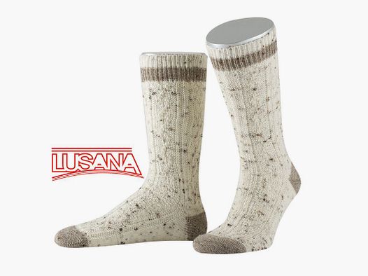 Calza tradizionale Lusana in crema/beige (002)
