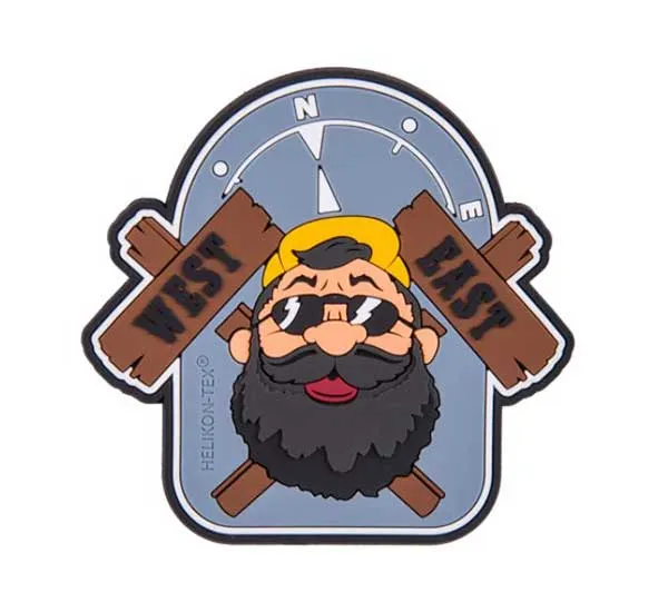 Helikon-Tex - “Beardman OUTBACK” Emblem - PVC - Gray - OD-BMO-RB-19
