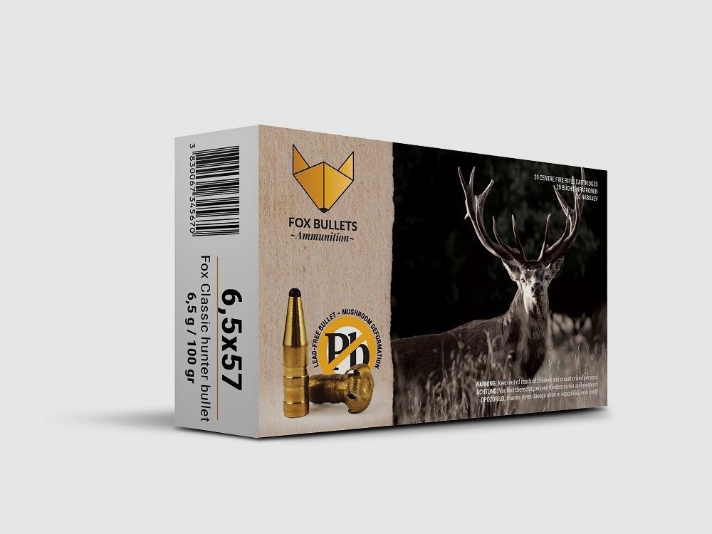 Fox Bullets Classic Hunter 6,5x57 6,5 g / 100 gr bleifreie Munition – 20 Patronen