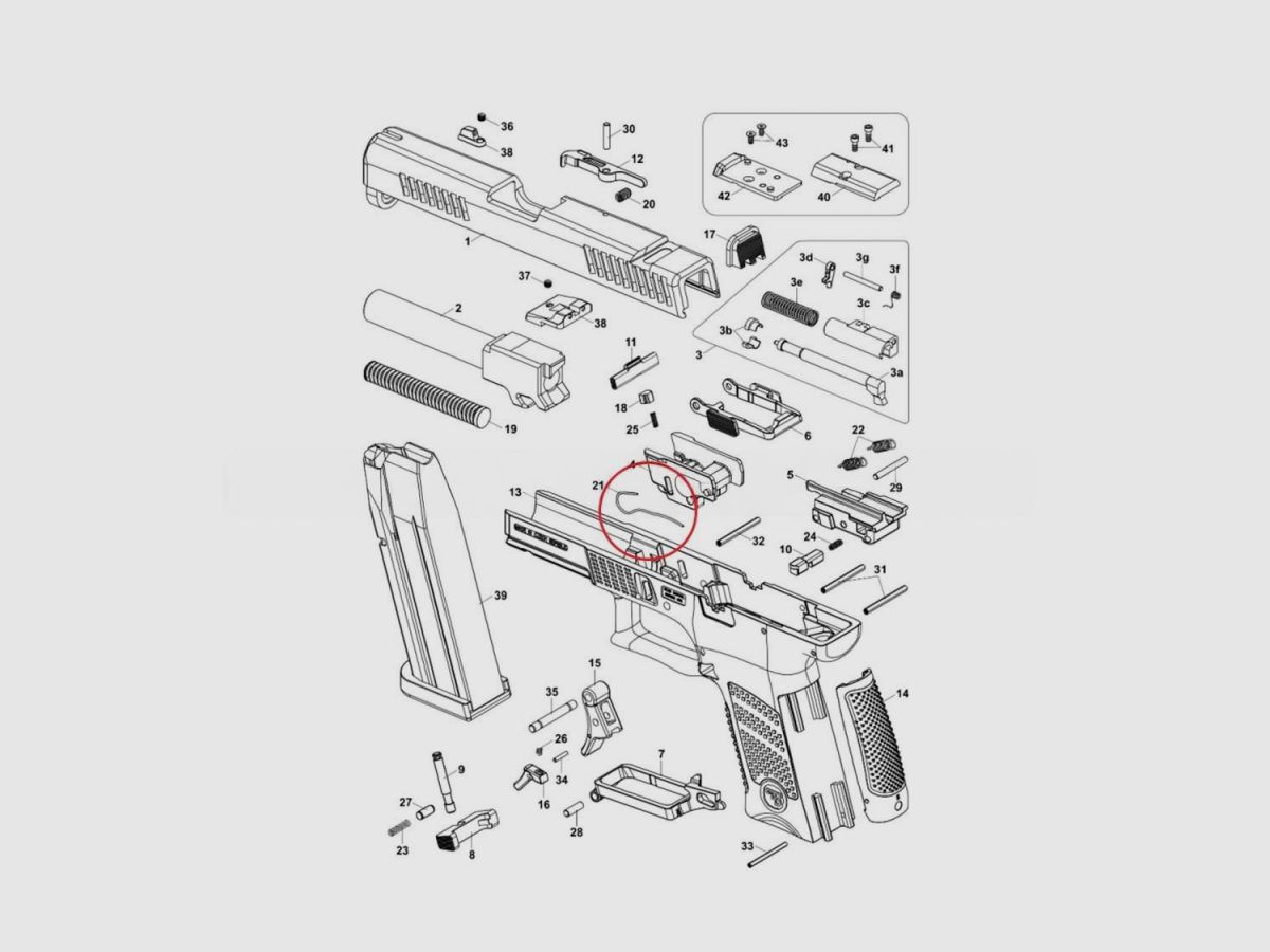 Eemann Tech Slide Stop Veer voor CZ P-10, afbeelding 2 van 3