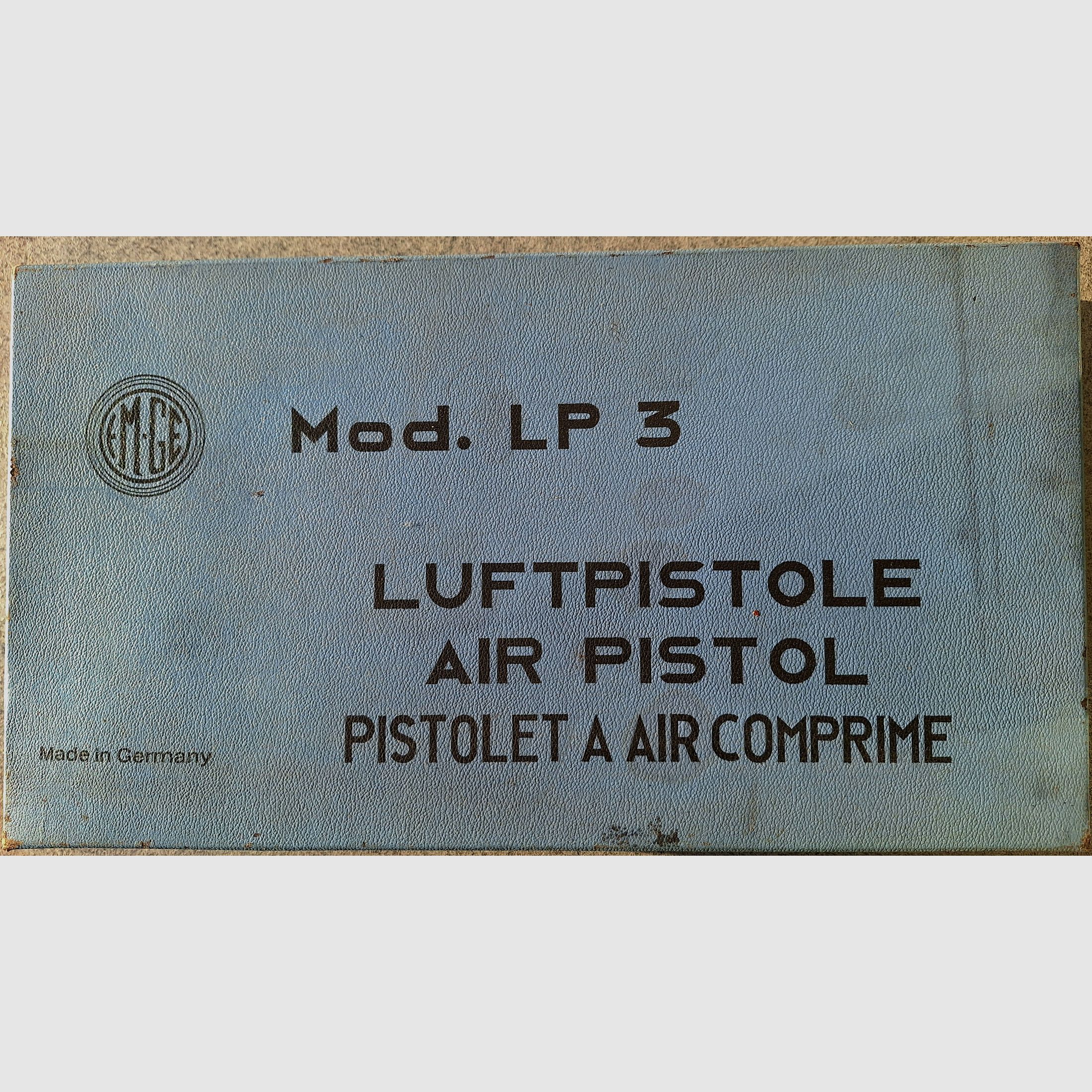 Pistola ad aria compressa LP 3 EM-GE calibro 4,5 mm