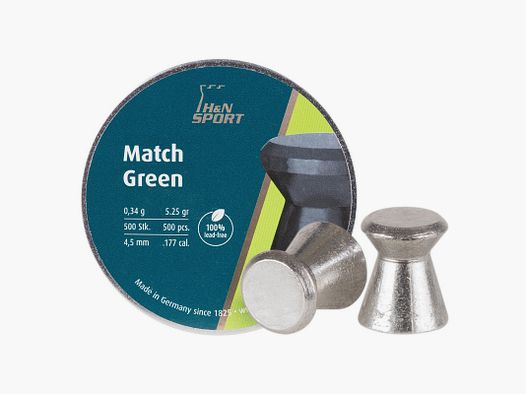 BOITE DE 500 PLOMBS H&N MATCH GREEN CAL. 4.5