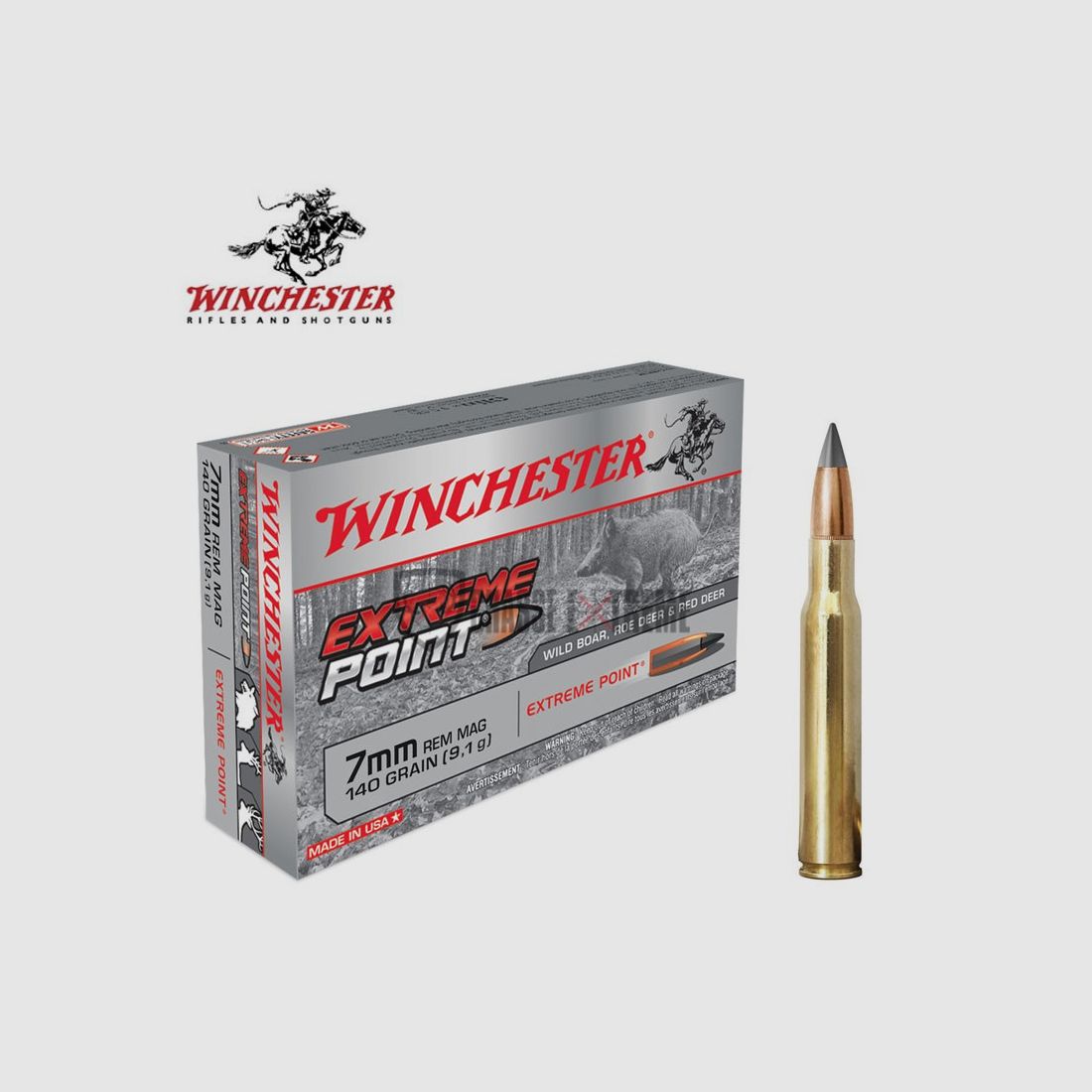 20 Patronen WINCHESTER Kal. 7mm Rem Mag 140gr Extreme Point