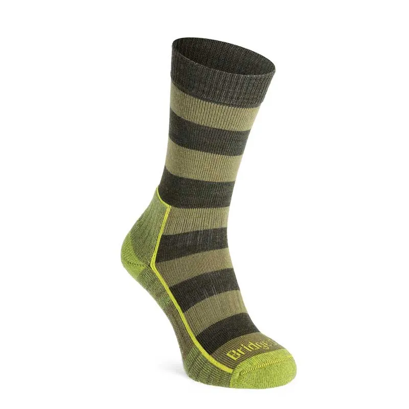 Herren-Socken Bridgedale HIKE Lightweight Merino Performance Boot Pattern – grün/dunkelgrün
