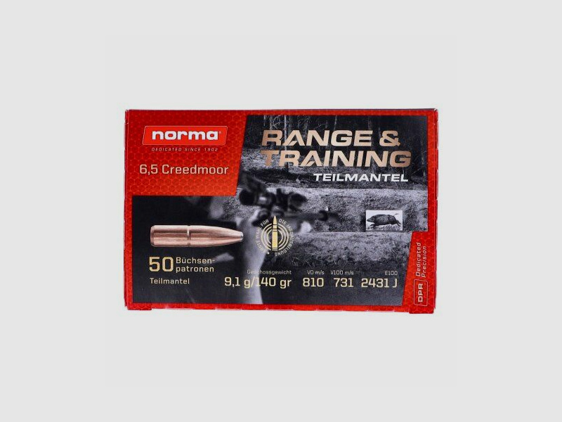 Norma Range & Training 6,5 Creedmoor (paquete de 50)