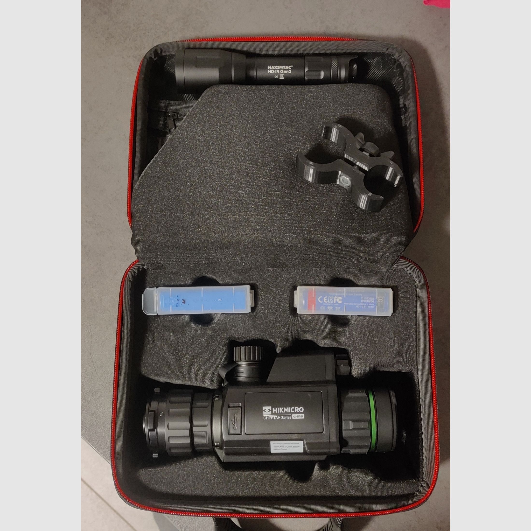 Hikmicro cheetah+ Adapter auf Rusan Multiadapter+ Rusan Multiadapter+ Maximtac IR Strahler 