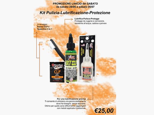 KIT CLP (Pulisce-Lubrifica-Protegge) | IN REGALO PANNO CLP e SPAZZOLINO 3 IN 1 |