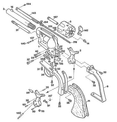 Rewolwer czarnoprochowy Uberti Cattleman .44 4,3/4" mosiądz 1873, zdjęcie 4 z 4