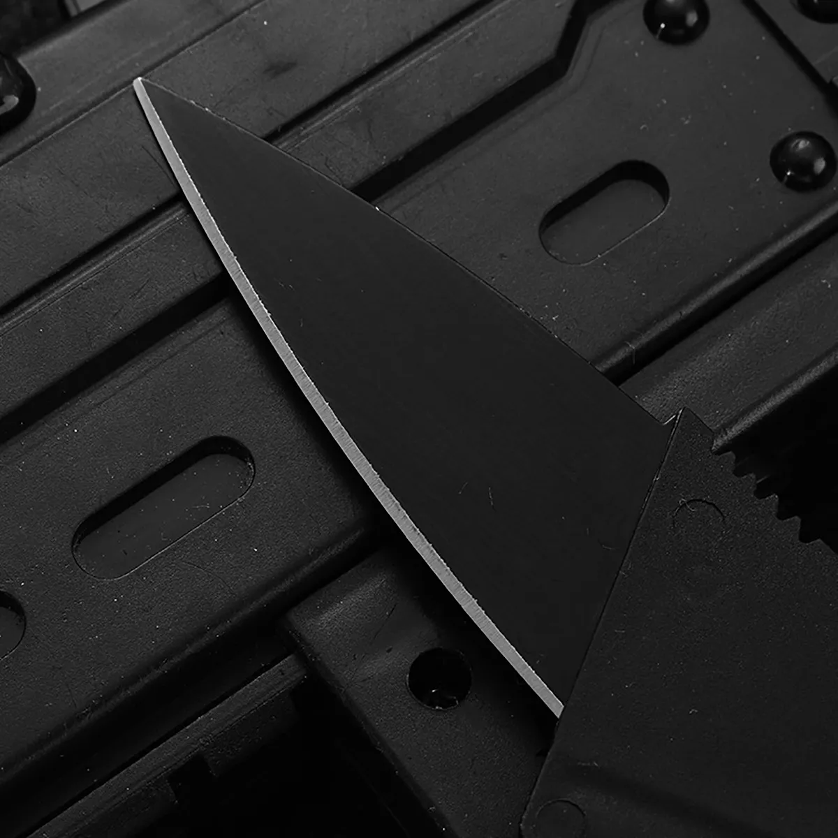 Carta di sicurezza col coltello pieghevole con custodia in similpelle, immagine 5 di 6