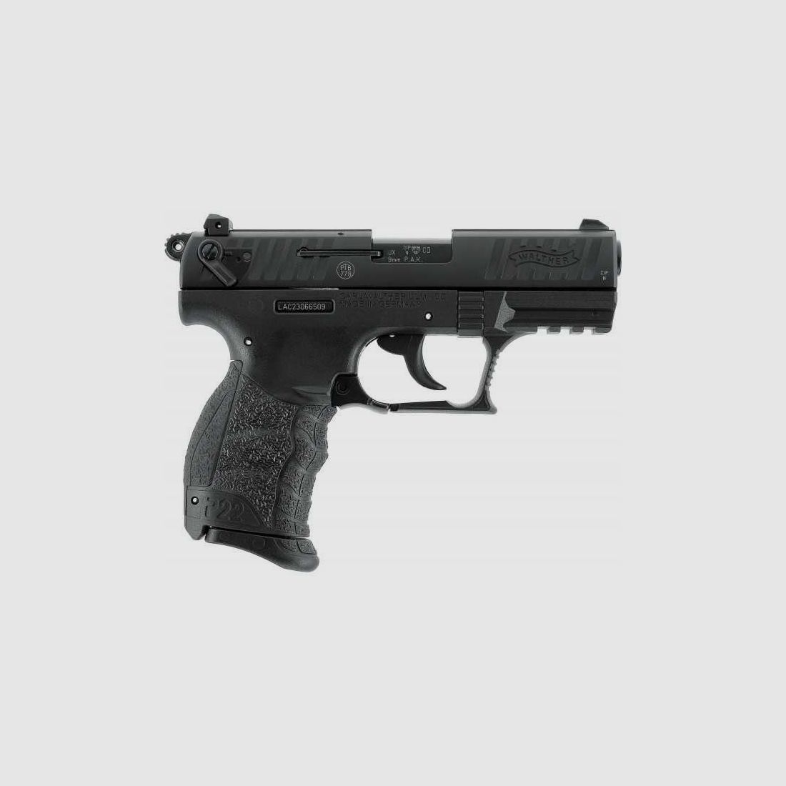 Walther P22Q 9 mm P.A.K. blank-firing pistol
