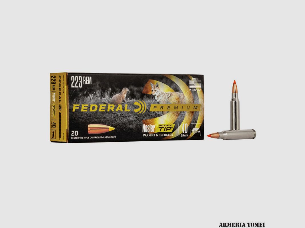 FEDERAL – 223 REM 40GR PREMIUM NOSLER BALLISTIC TIP